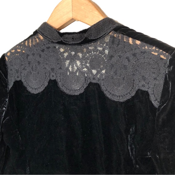 Mika Mendel Velour Open Front Blazer with Crochet detail XS - Picture 8 of 11